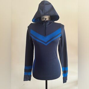 TORY SPORT SEAMLESS HALF-ZIP CHEVRON LONG-SLEEVE TOP